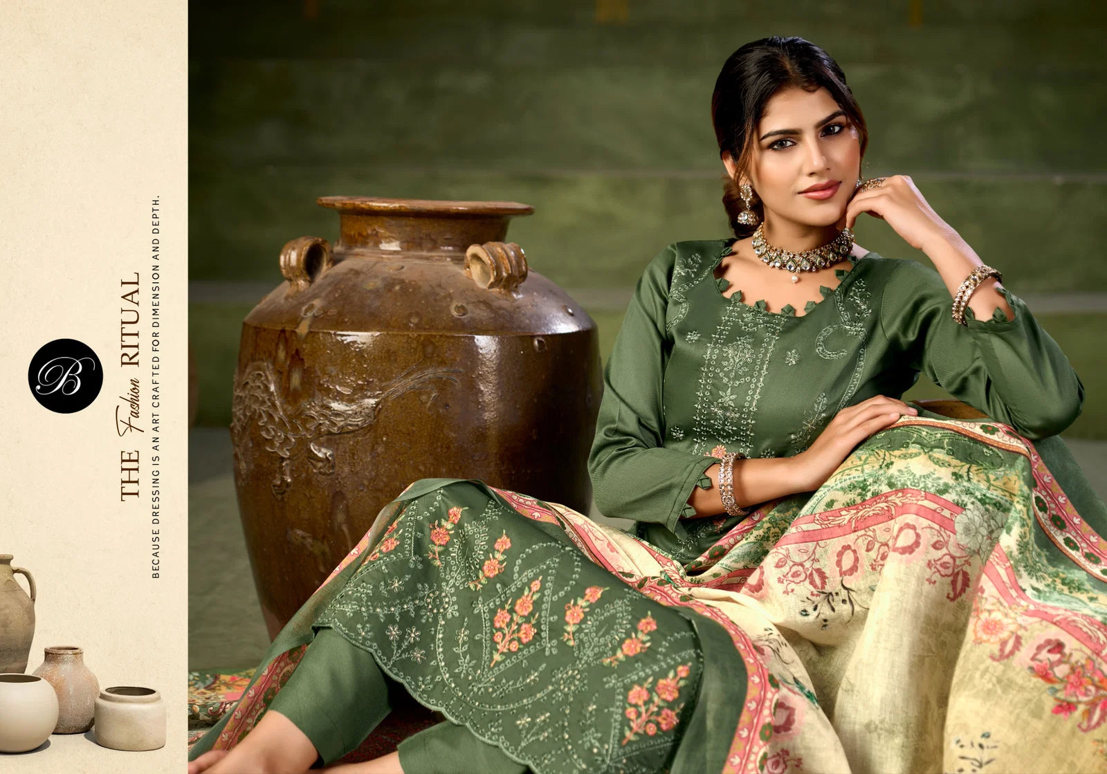 Belliza Zarqash Vol 16 Jam Cotton With Embroidery Work Dress Material
