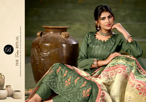 Belliza Zarqash Vol 16 Jam Cotton With Embroidery Work Dress Material