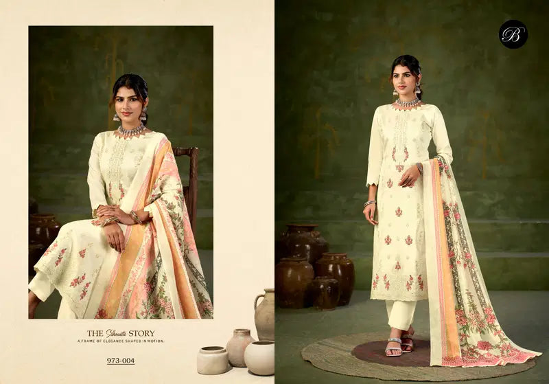 Belliza Zarqash Vol 16 Jam Cotton With Embroidery Work Dress Material