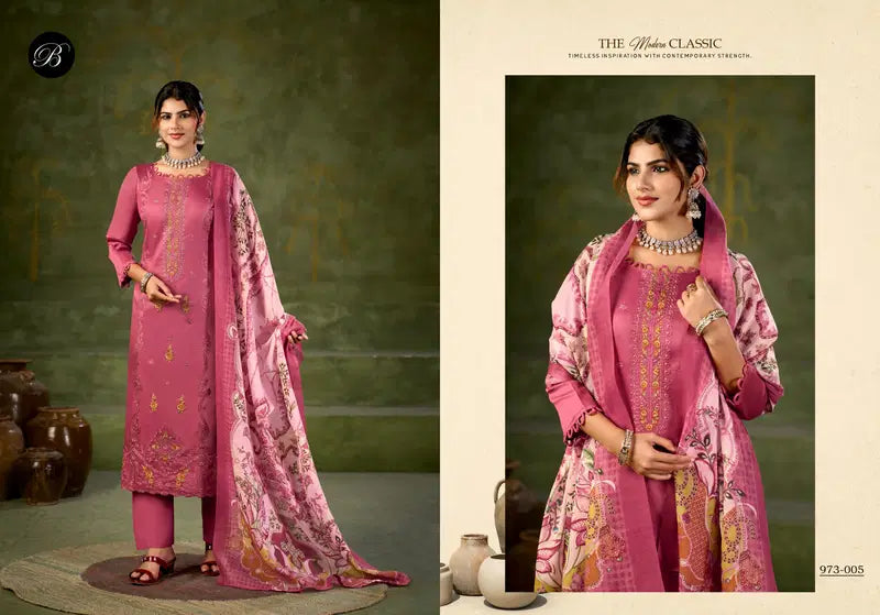 Belliza Zarqash Vol 16 Jam Cotton With Embroidery Work Dress Material