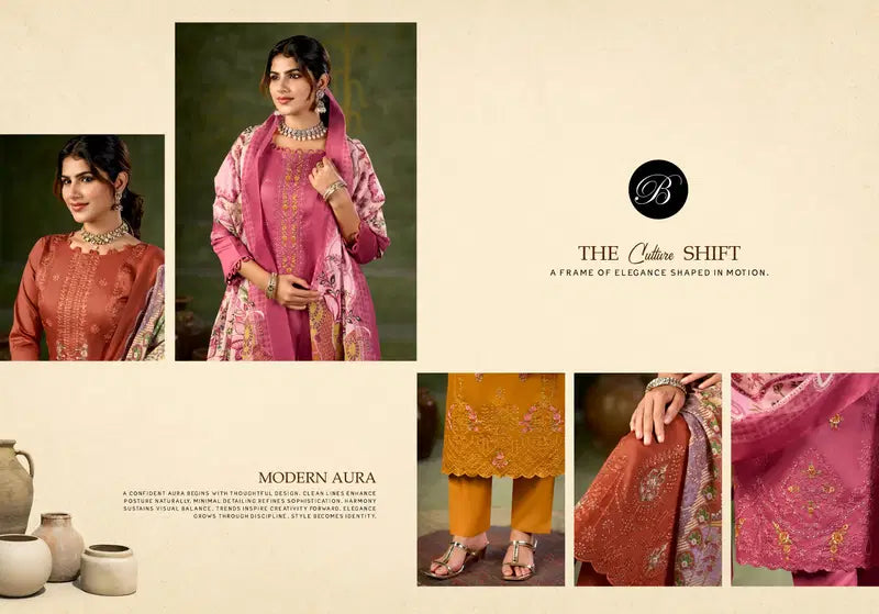 Belliza Zarqash Vol 16 Jam Cotton With Embroidery Work Dress Material
