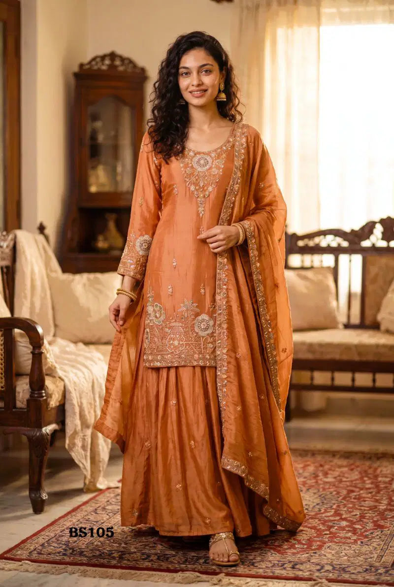 Beriston Bs 105 Tissue Silk Hand Work Salwar Kameez