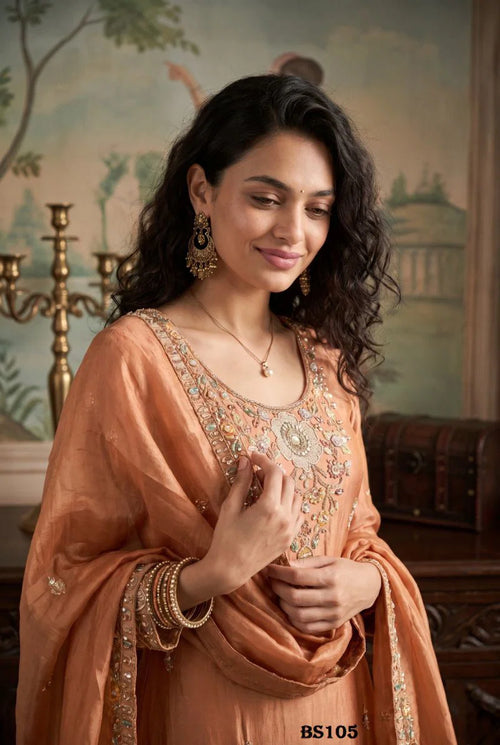 Beriston Bs 105 Tissue Silk Hand Work Salwar Kameez