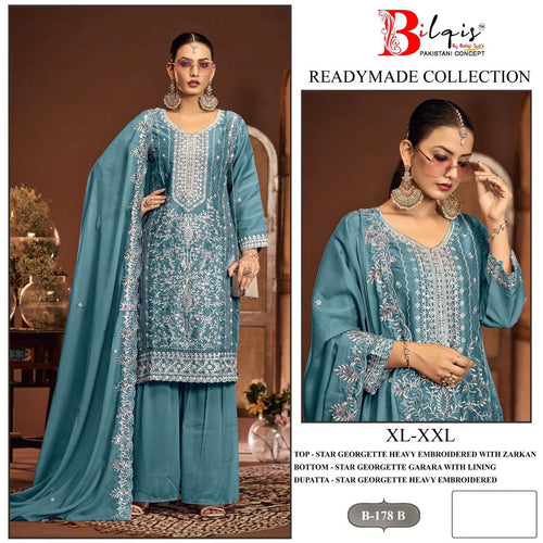 Bilqis B 178 A To D Readymade Star Georgette Embroidered Pakistani Salwar Suits