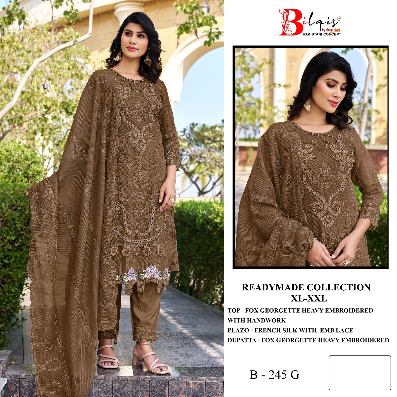 Bilqis B 245 E To I Georgette Embroidered Salwar Kameez