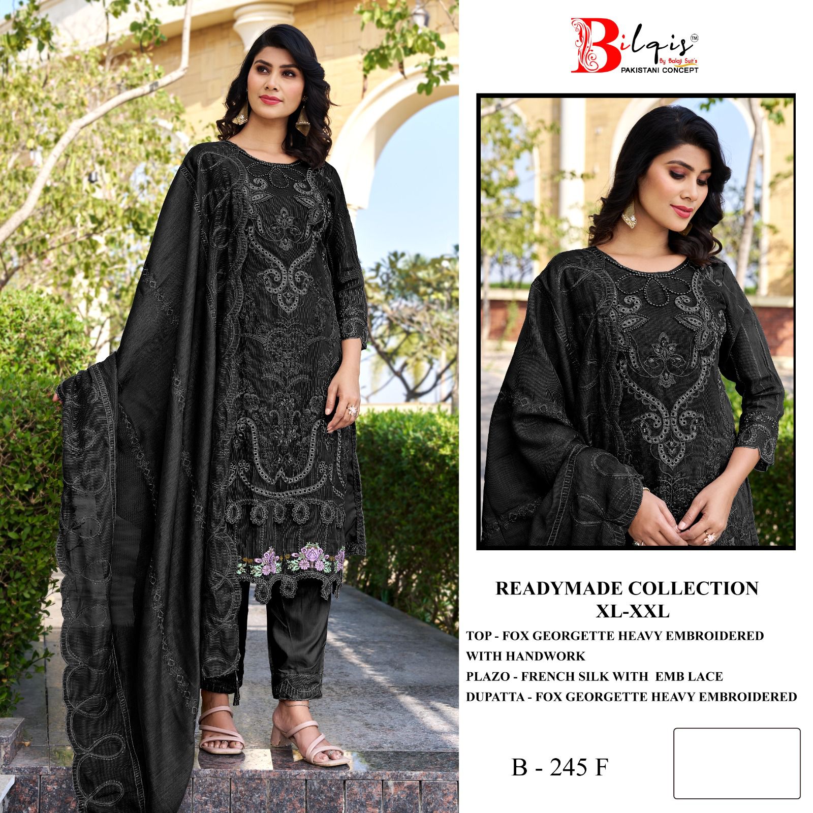 Bilqis B 245 E To I Georgette Embroidered Salwar Kameez