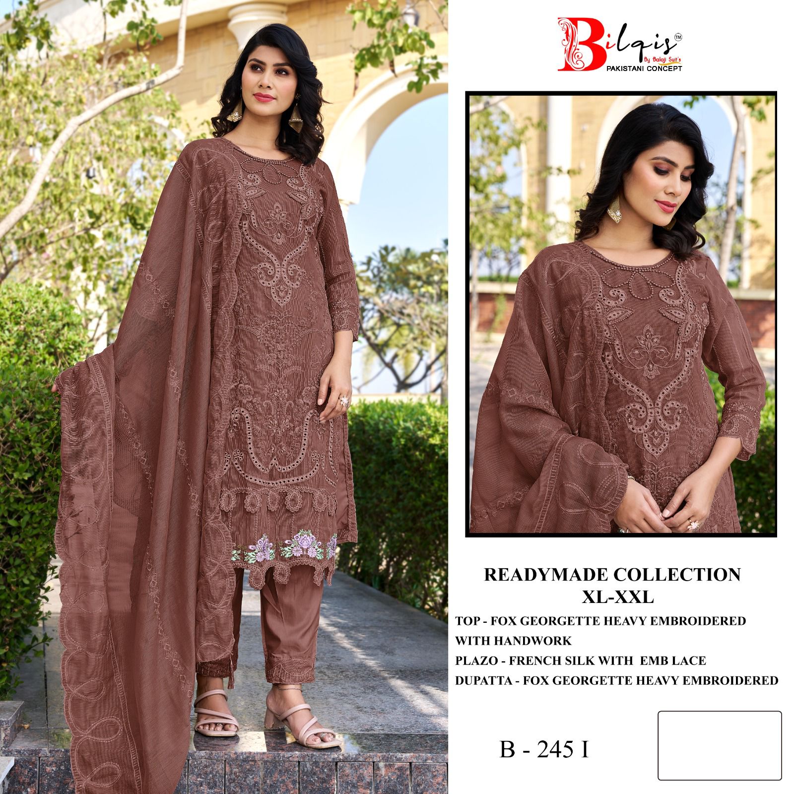 Bilqis B 245 E To I Georgette Embroidered Salwar Kameez