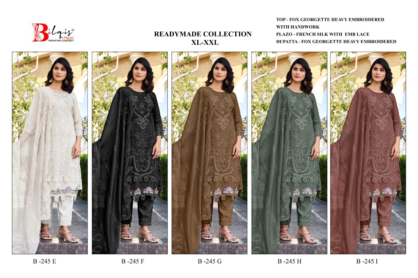Bilqis B 245 E To I Georgette Embroidered Salwar Kameez