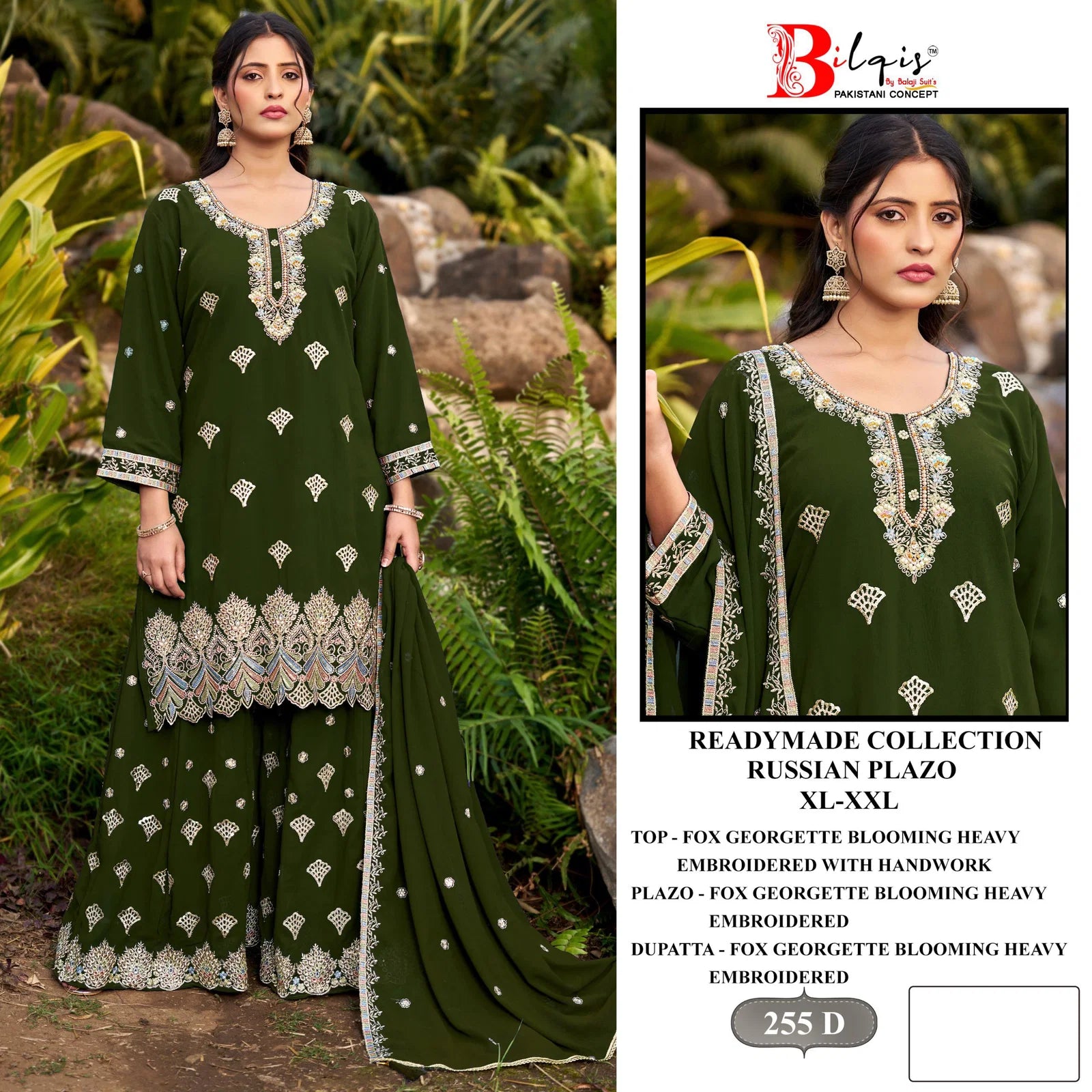 Bilqis B 255 A To D Faux Georgette With Embroidery Work Pakistani Suits
