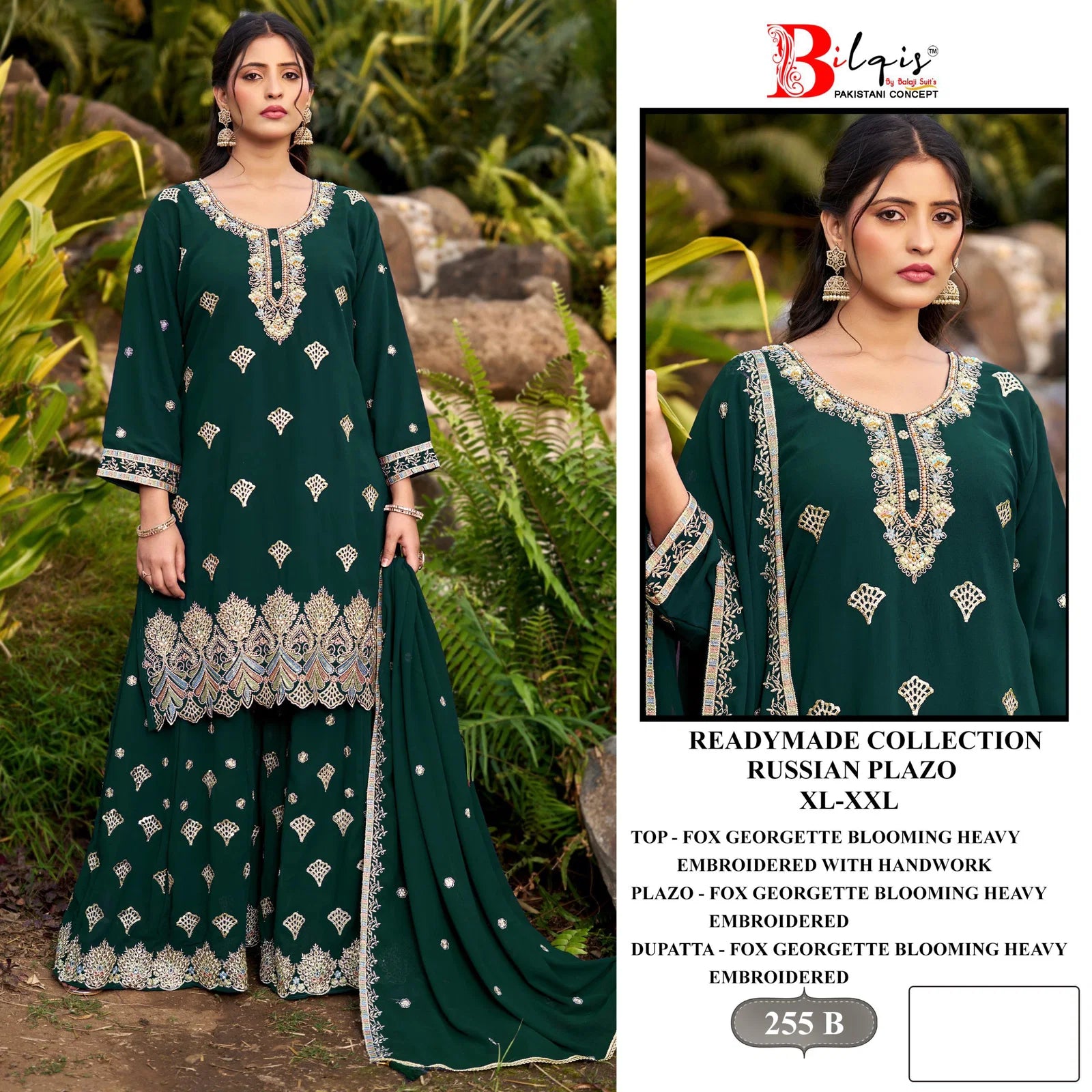 Bilqis B 255 A To D Faux Georgette With Embroidery Work Pakistani Suits