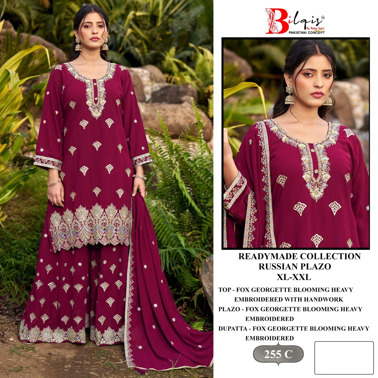 Bilqis B 255 A To D Faux Georgette With Embroidery Work Pakistani Suits