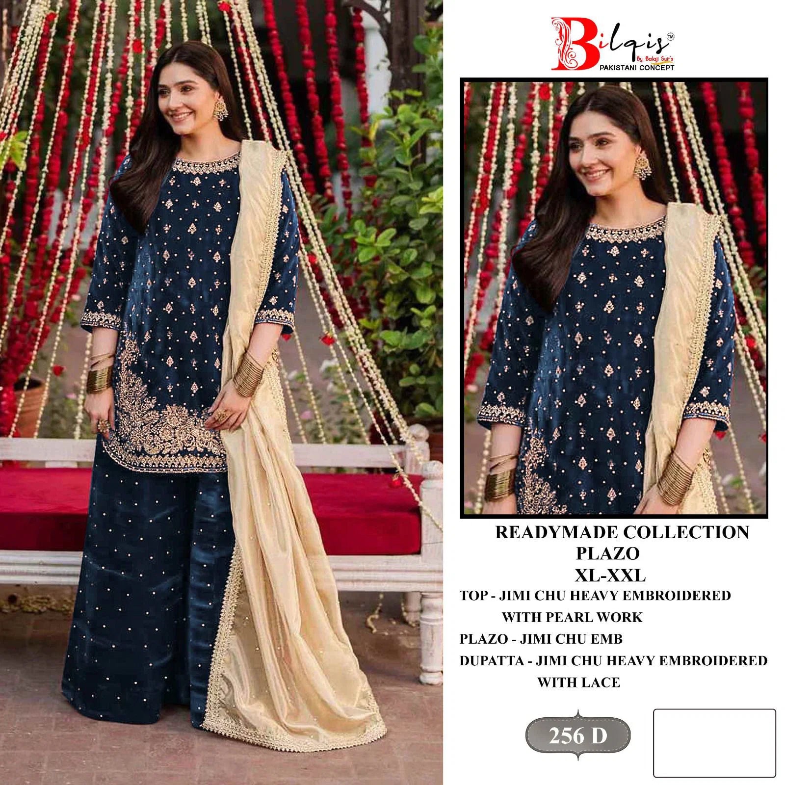 Bilqis B 256 A To D Readymade Jimmy Choo Embroidered Pakistani Salwar Kameez