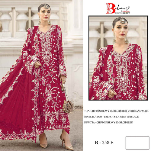 Bilqis B 258 E To H Chiffon Embroidered Work Pakistani Salwar Kameez