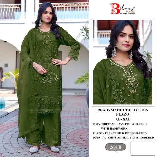 Bilqis B 264 A To D Readymade Chiffon Embroidered Pakistani Salwar Kameez