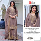 Bilqis B 265 A To D Chinon With Beads Embroidered Pakistani Salwar Kameez