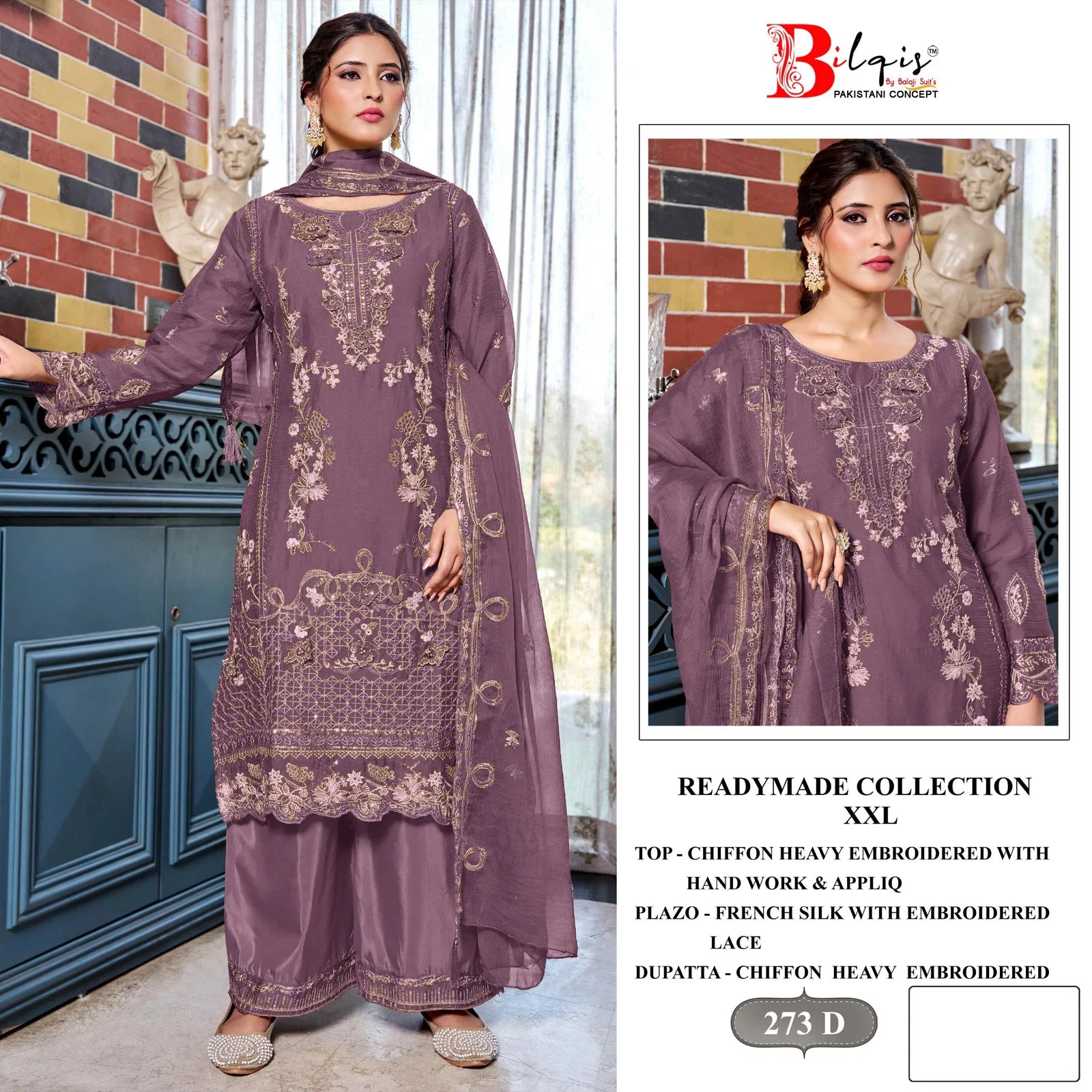 Bilqis B 273 A To D Chiffon Embroidered Salwar Kameez