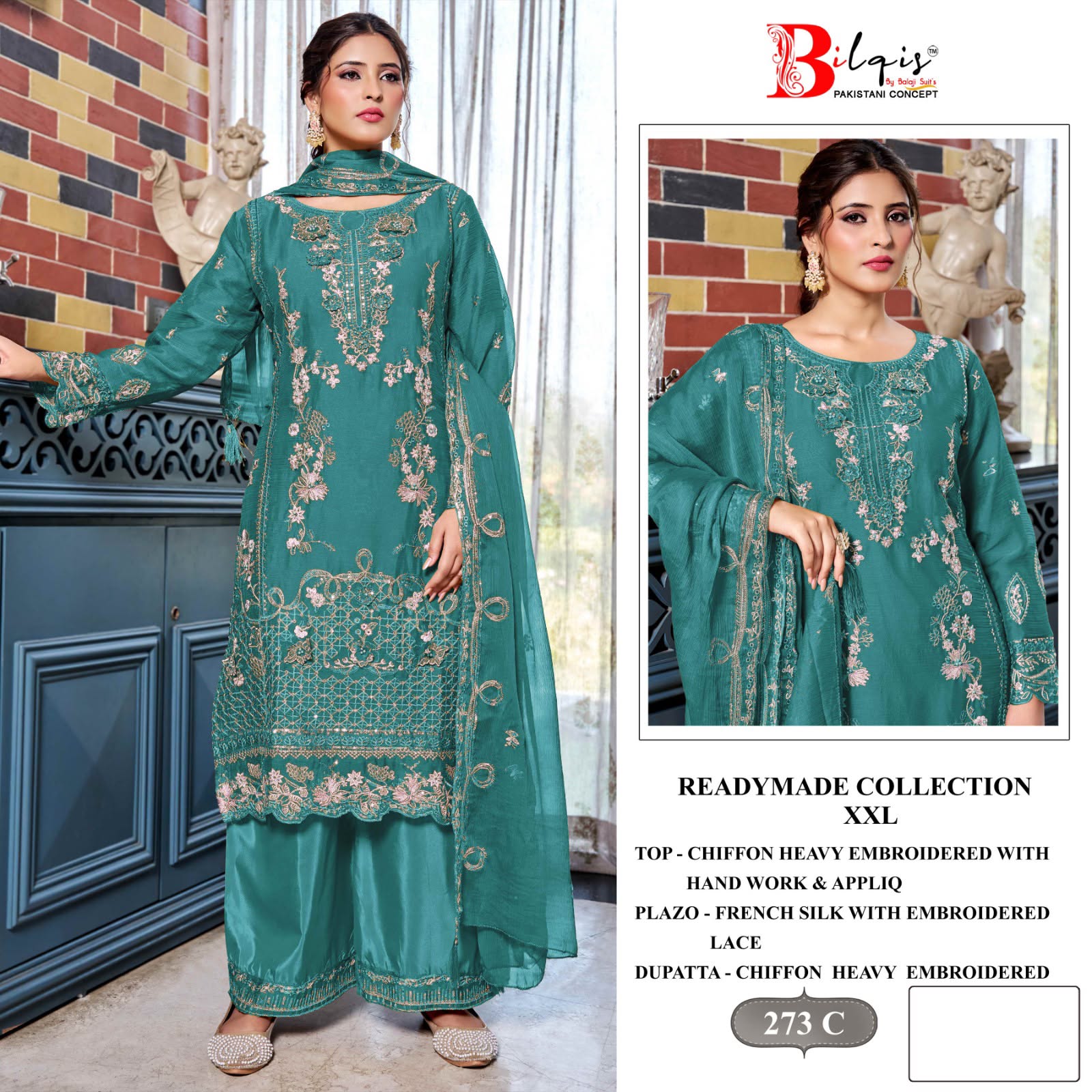 Bilqis B 273 A To D Chiffon Embroidered Salwar Kameez
