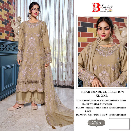 Bilqis B 274 A To D Chiffon Embroidered Salwar Kameez