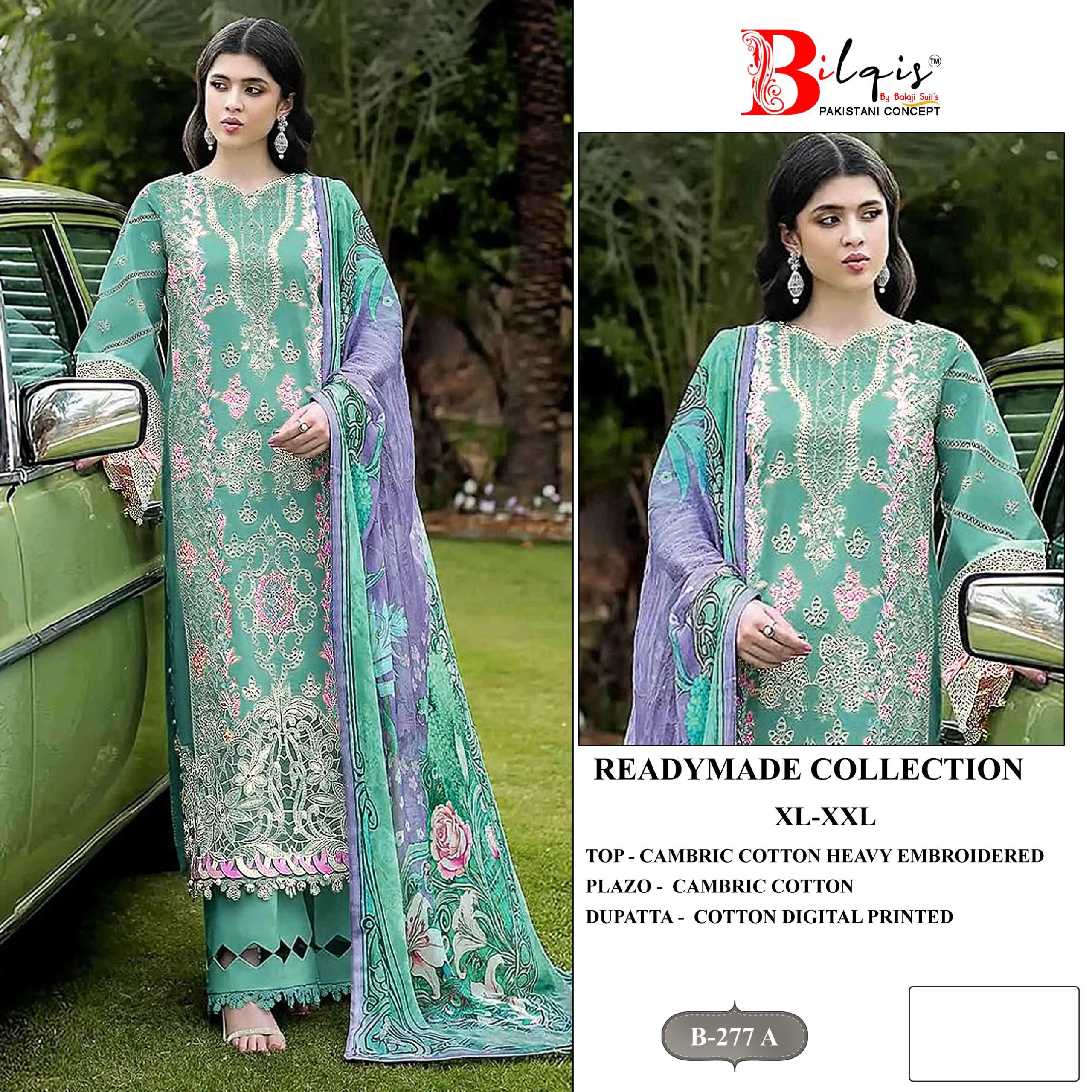 Bilqis B 277 A To D Cambric Cotton Lawn Embroidered Pakistani Salwar Kameez