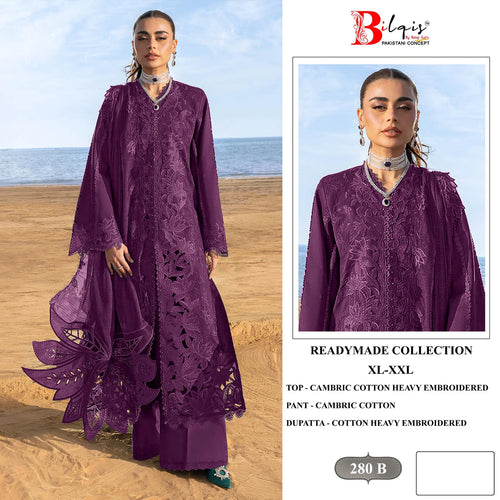 Bilqis B 280 A To D Readymade Cambric Cotton Embroidered Salwar Kameez