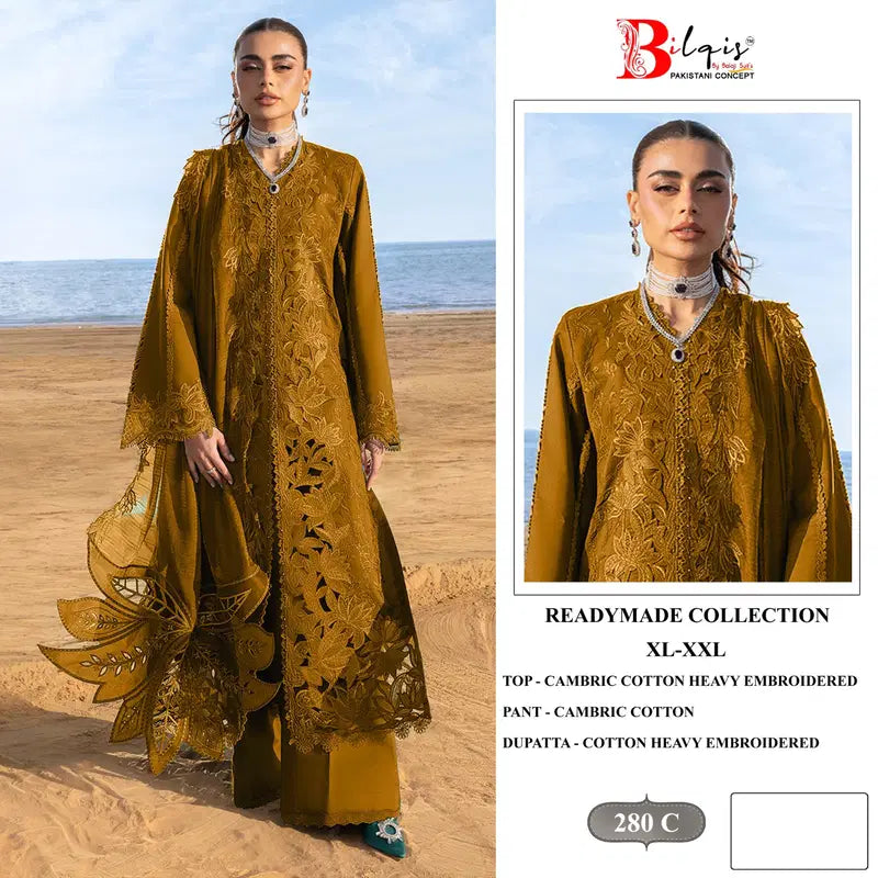 Bilqis B 280 A To D Readymade Cambric Cotton Embroidered Salwar Kameez
