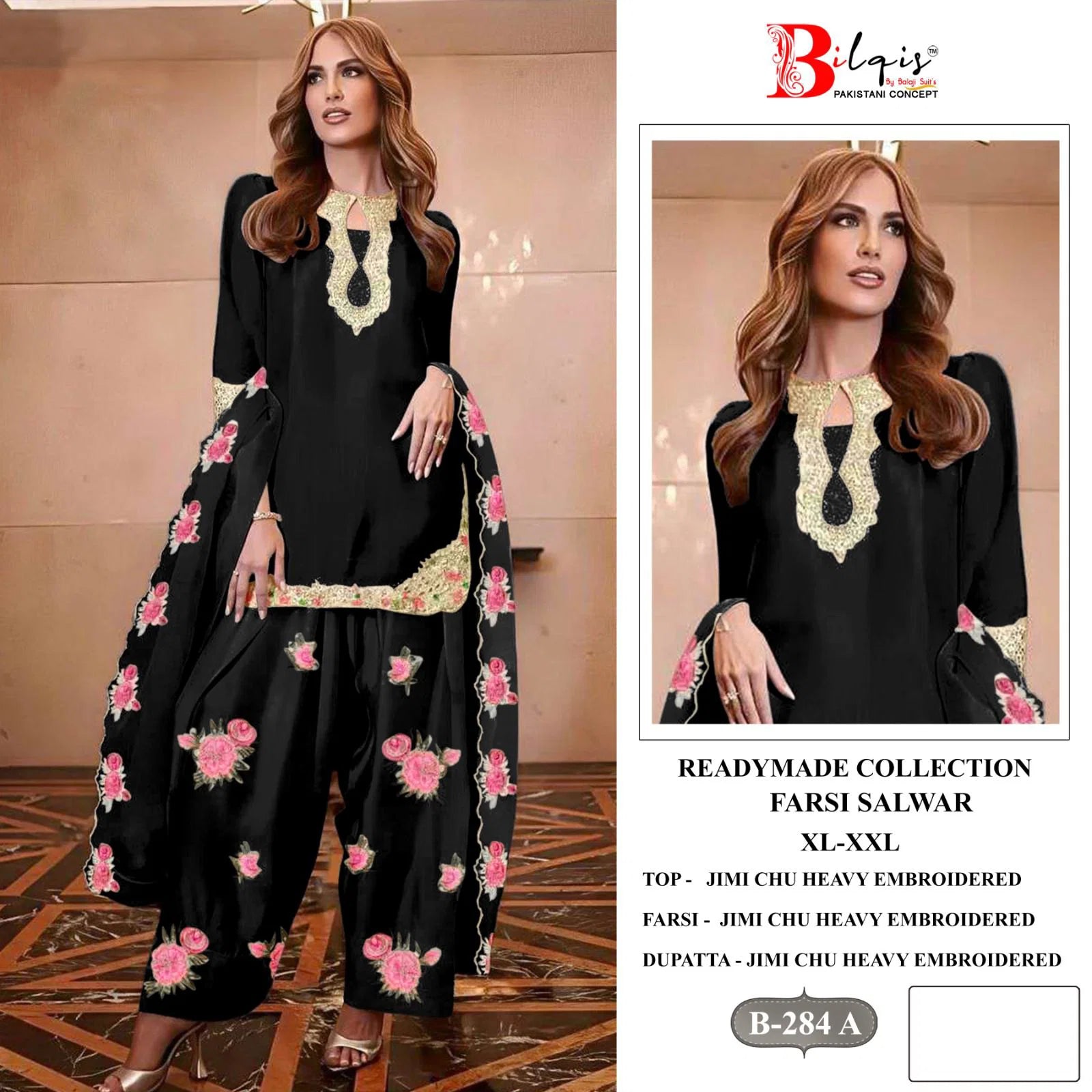 Bilqis B 284 A To D Jimmy Choo Embroidered Farsi Salwar Suit Collection