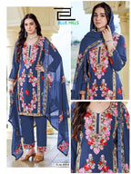 Blue Hills Amanat Rayon Embroidered Kurti With Bottom Dupatta
