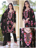 Blue Hills Amanat Rayon Embroidered Kurti With Bottom Dupatta