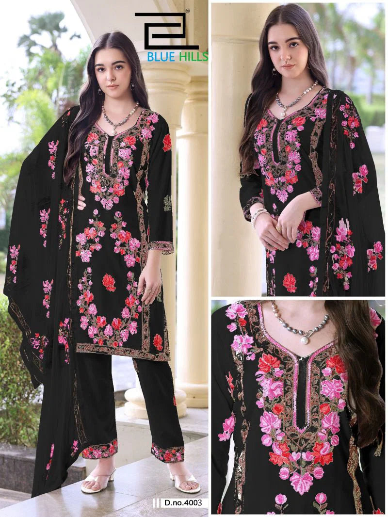 Blue Hills Amanat Rayon Embroidered Kurti With Bottom Dupatta