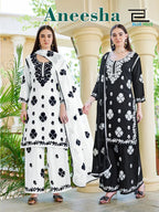 Blue Hills Aneesha Rayon Thread Work Kurti With Bottom Dupatta