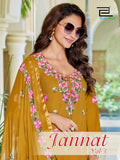 Blue Hills Jannat Vol 3 Rayon Embroidered Kurti With Bottom Dupatta
