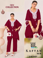 Blue Hills Kaftan Vol 18 Heavy Rayon With Embroidery Kaftan With Pant Collection