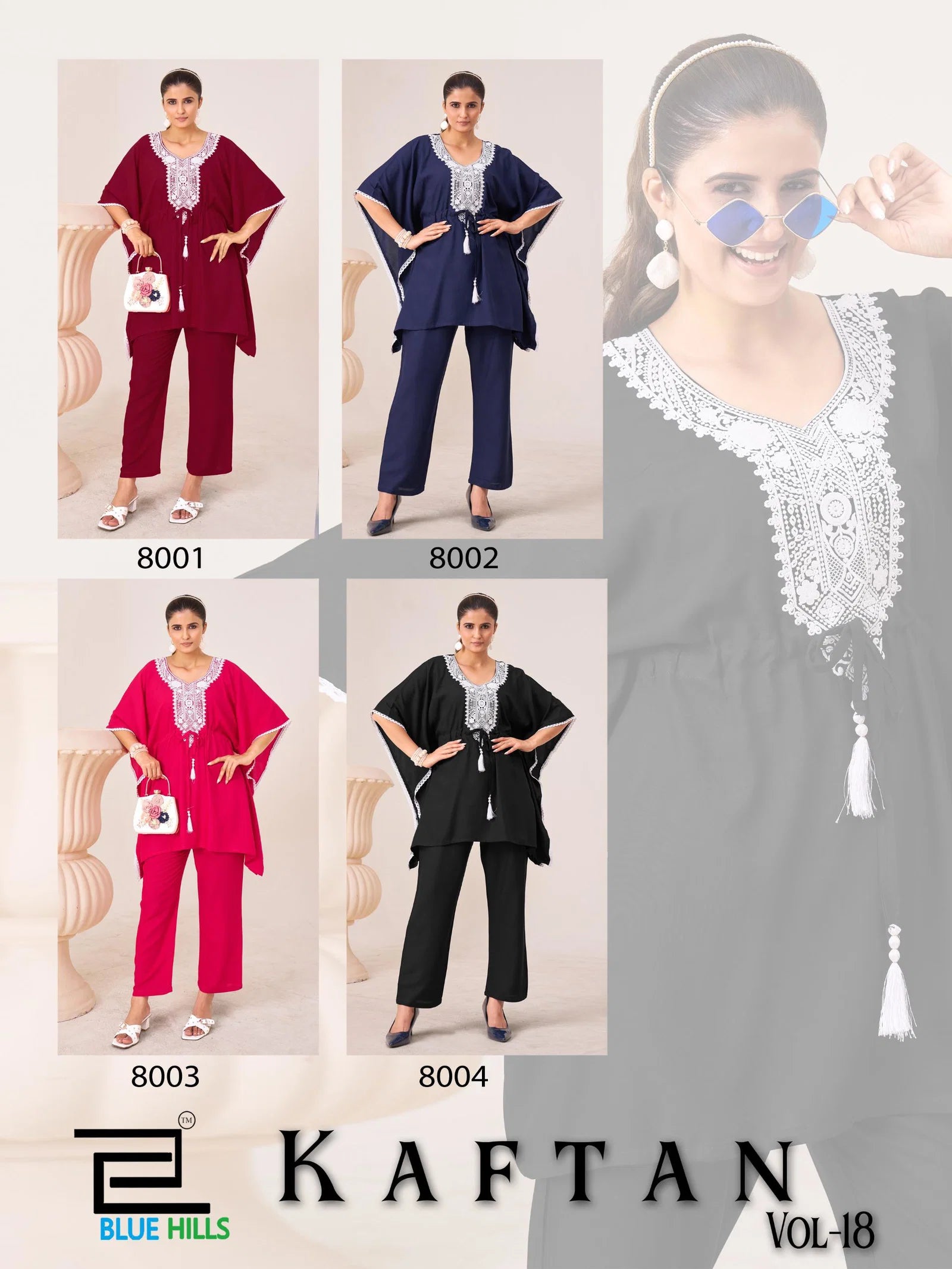 Blue Hills Kaftan Vol 18 Heavy Rayon With Embroidery Kaftan With Pant Collection