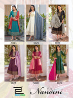 Blue Hills Nandini Rayon Foil Print Anarkali Gown With Dupatta