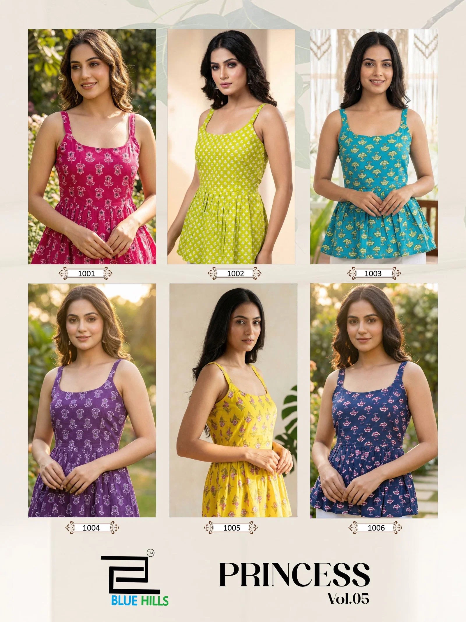 Blue Hills Princess Vol 5 Pure Cotton Printed Short Top Collection