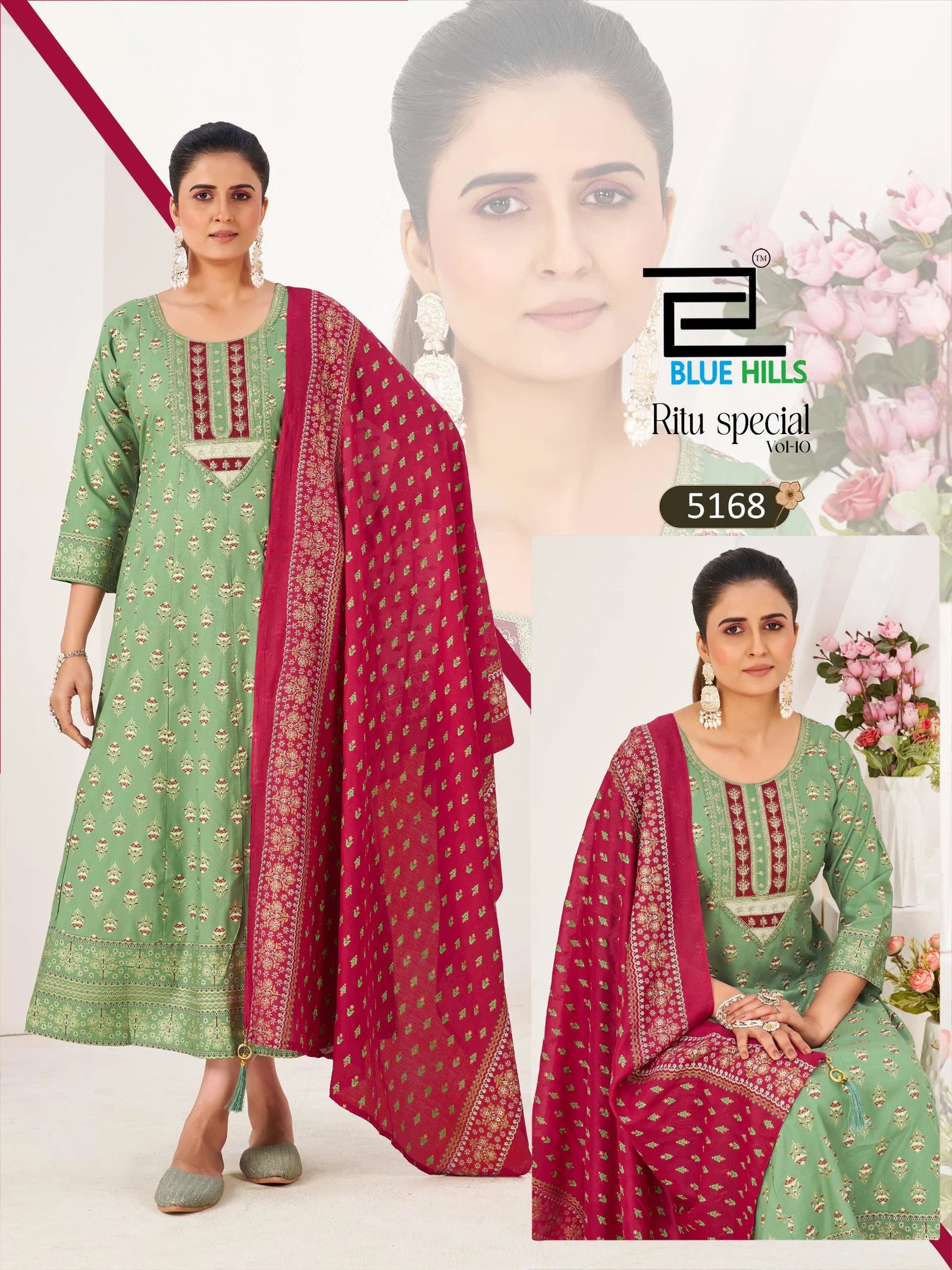 Blue Hills Ritu Special Vol 10 Rayon Anarkali Gown With Dupatta Collection