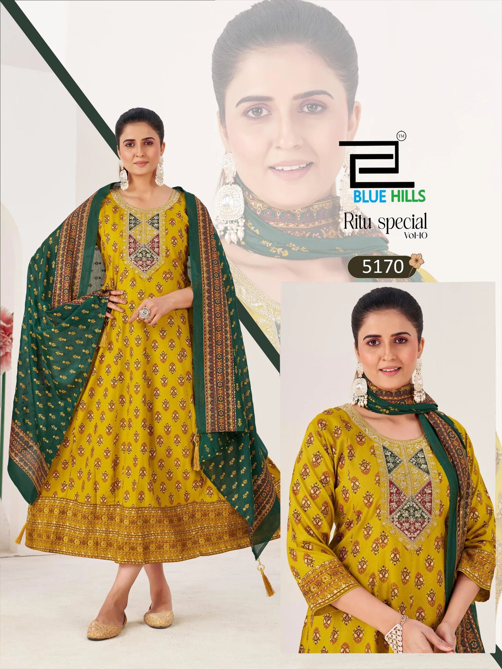 Blue Hills Ritu Special Vol 10 Rayon Anarkali Gown With Dupatta Collection