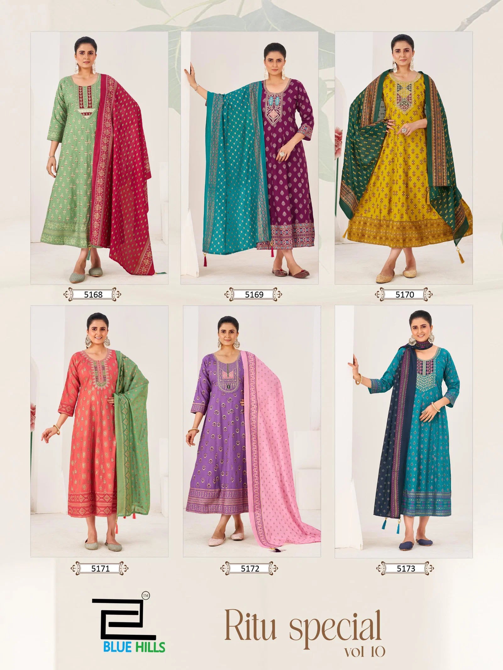Blue Hills Ritu Special Vol 10 Rayon Anarkali Gown With Dupatta Collection