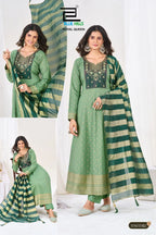 Blue Hills Royal Queen 5409 To 5414 Plus Size Rayon Thread Work Kurti With Bottom Dupatta
