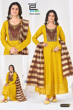 Blue Hills Royal Queen 5409 To 5414 Plus Size Rayon Thread Work Kurti With Bottom Dupatta