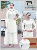 Blue Hills Snow White Vol 5 Rayon Embroidered Kurti With Bottom Dupatta