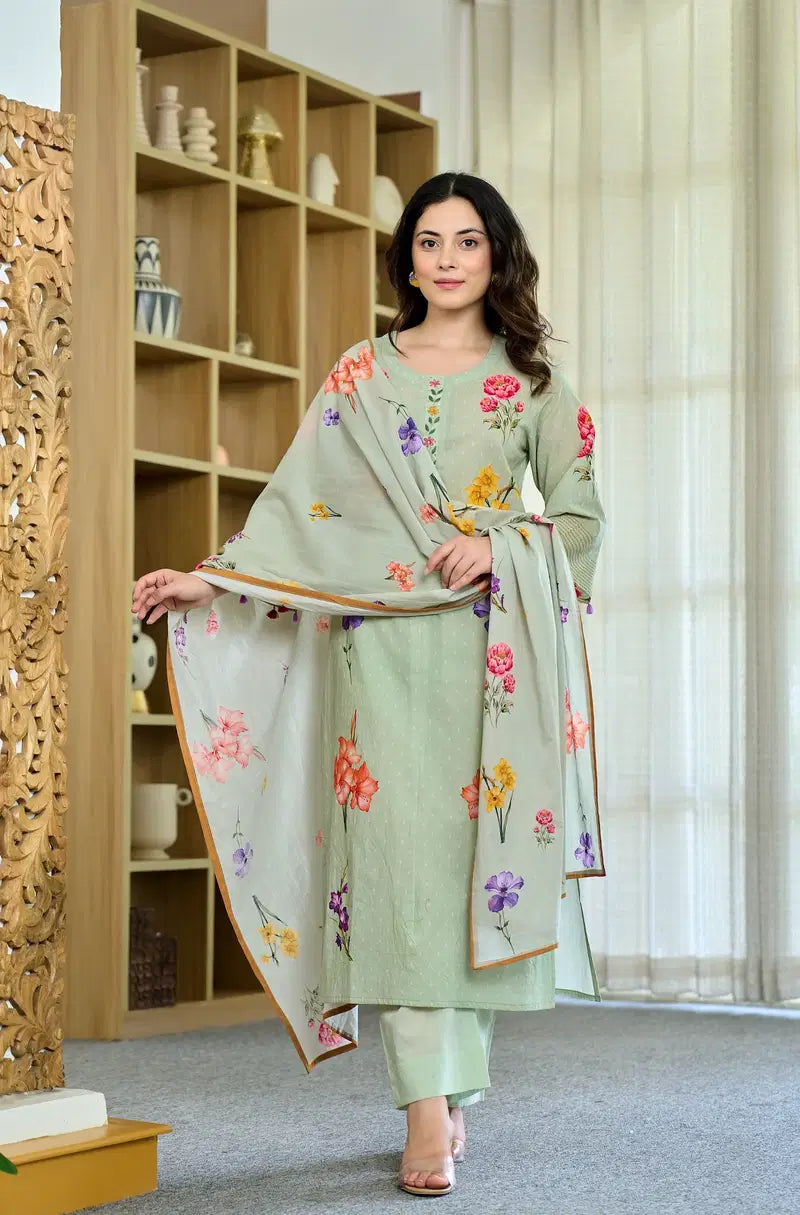 Brinda Vol 1 Chanderi Printed Kurti With Bottom Dupatta Collection