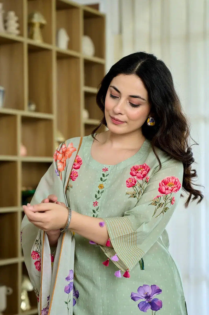 Brinda Vol 1 Chanderi Printed Kurti With Bottom Dupatta Collection