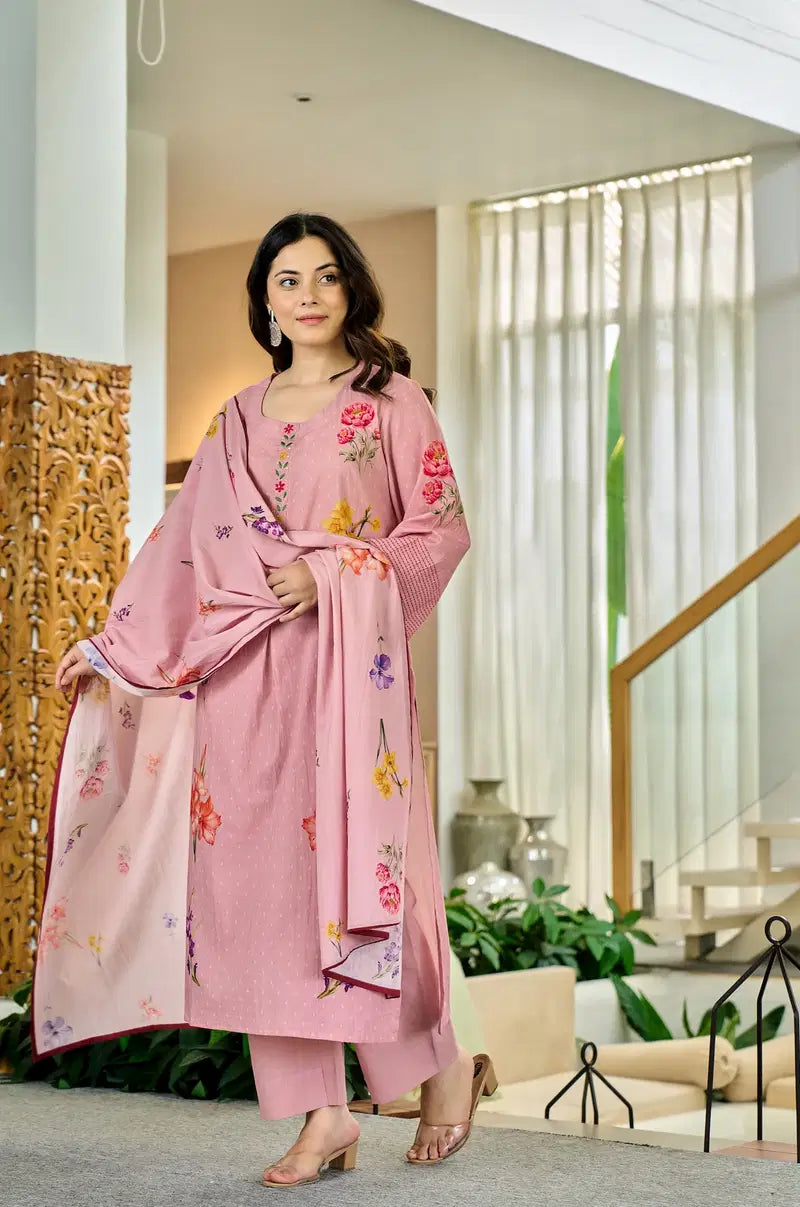 Brinda Vol 1 Chanderi Printed Kurti With Bottom Dupatta Collection