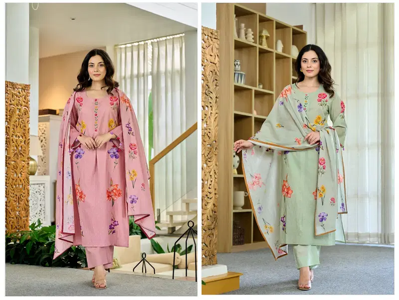 Brinda Vol 1 Chanderi Printed Kurti With Bottom Dupatta Collection