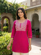 Charmi Vol 3 Rayon With Thread Worked Short Kurti Collection