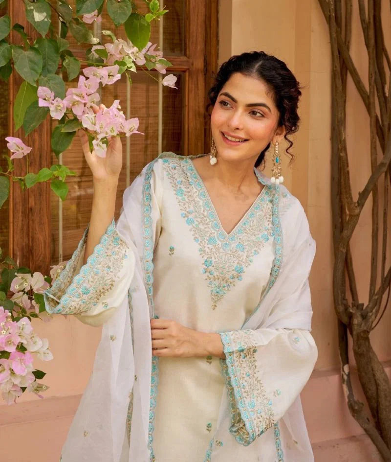 Daya 02 Viscose Rayon Embroidered Kurti With Bottom Dupatta