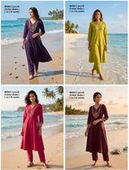 De Miska Cotton Dhabu Embroidered Fancy Kurti With Bottom Collection