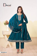 Deecee Rajwadi Vol 1 Vichitra Silk Embroidered Kurti With Bottom Dupatta