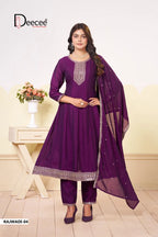 Deecee Rajwadi Vol 1 Vichitra Silk Embroidered Kurti With Bottom Dupatta